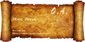Ober Anna névjegykártya
